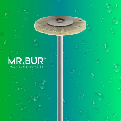 [01G19] POLISHING BRUSH WHEEL SHAPE 19MM (WHITE GOAT HAIR)